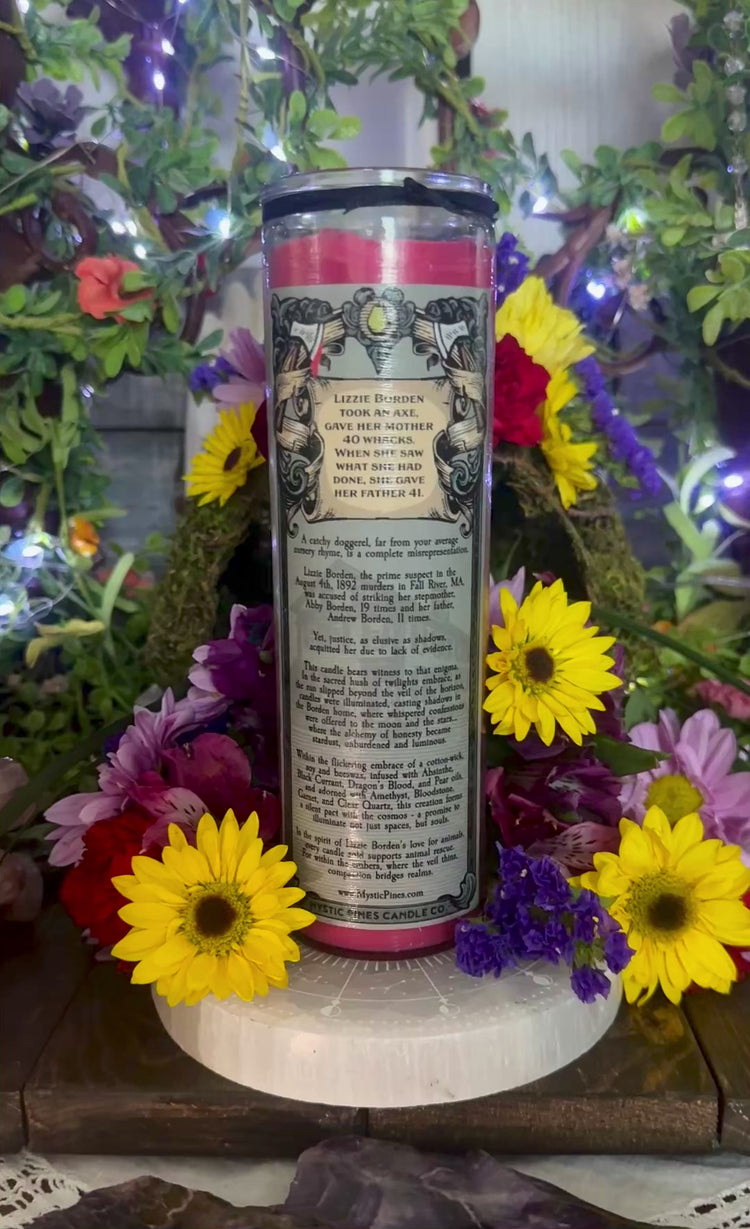 40 Wax Lizzie Borden’s Intention Candle (Back)