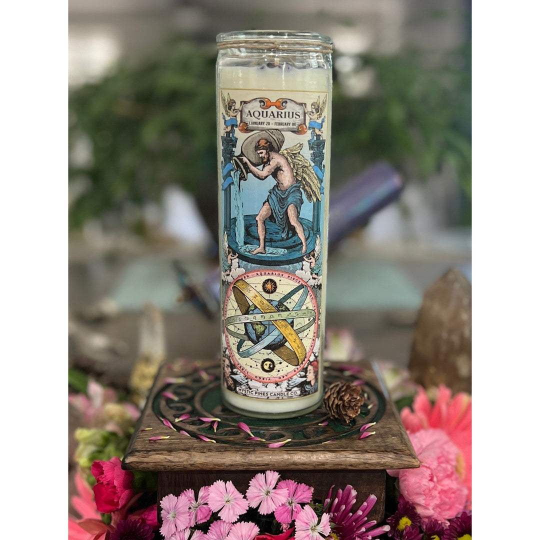 Aquarius Zodiac Candle