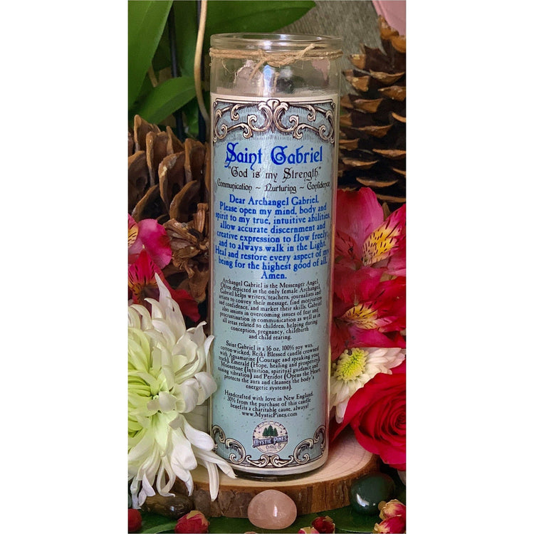 A prayer for strength will be found on the back of our Archangel Saint Gabriel candle.