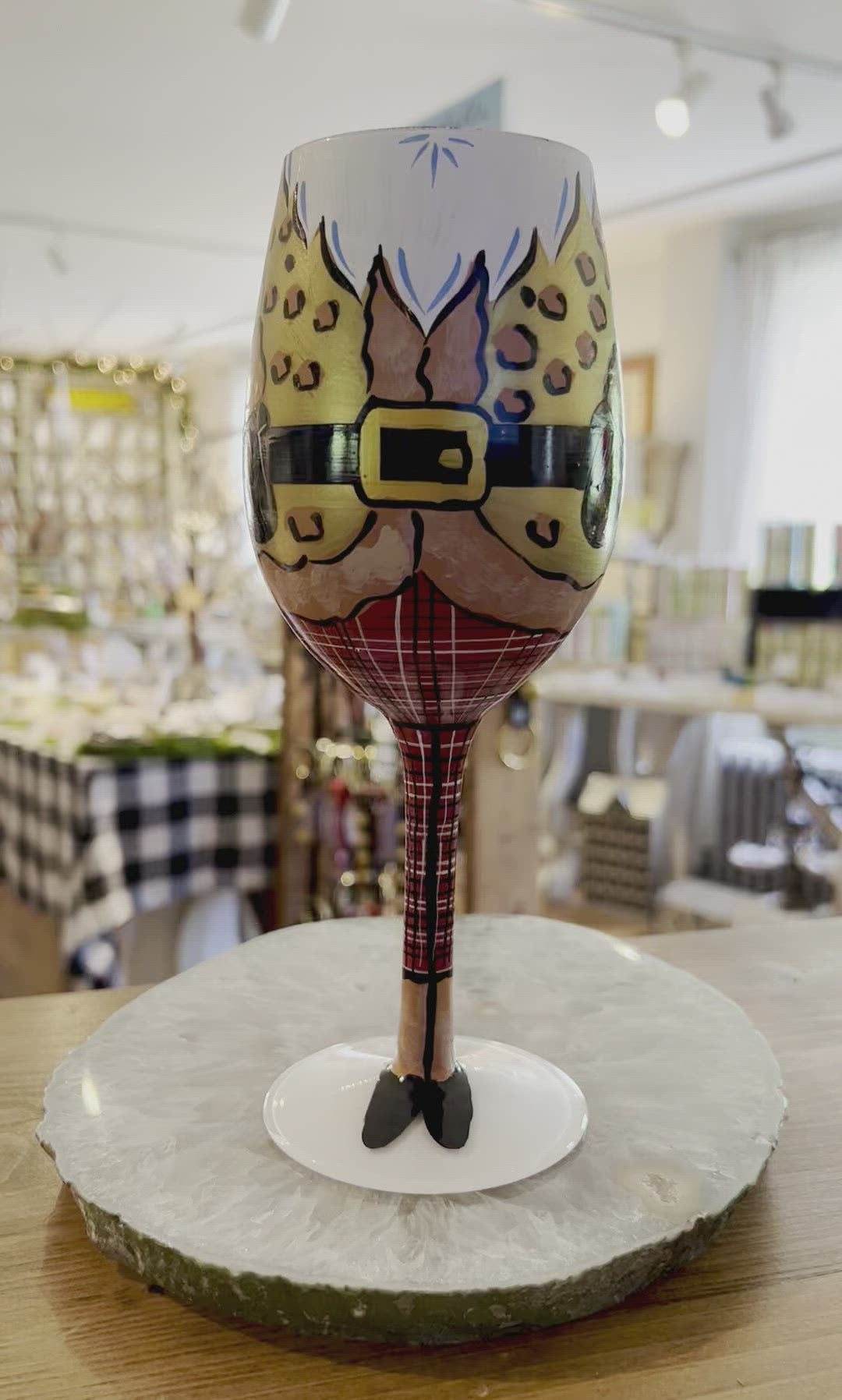 Snazzy Santa Wine Glass by Lolita
