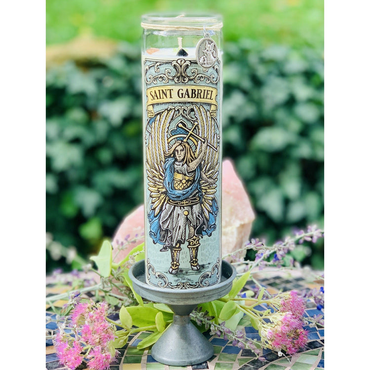 Archangel Saint Gabriel 16 oz prayer jar.