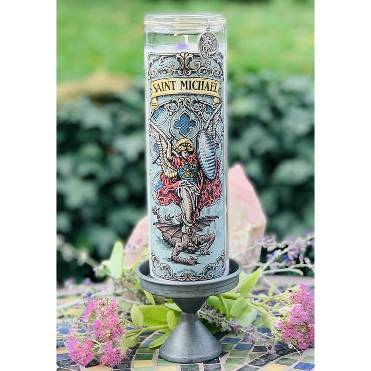 Archangel Saint Michael 16 oz prayer jar.