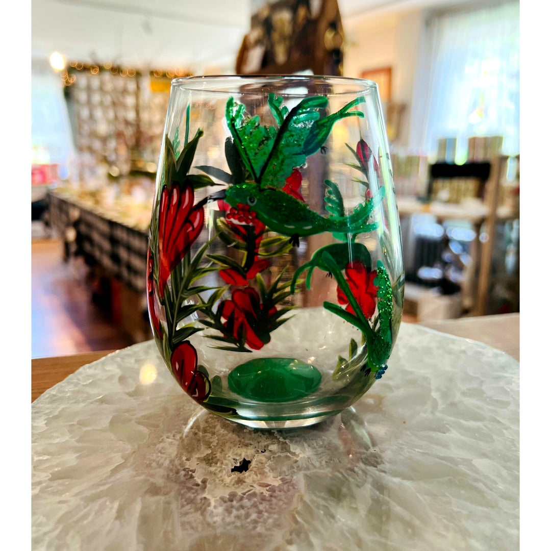Hummingbird Stemless Wine Glass by Lolita