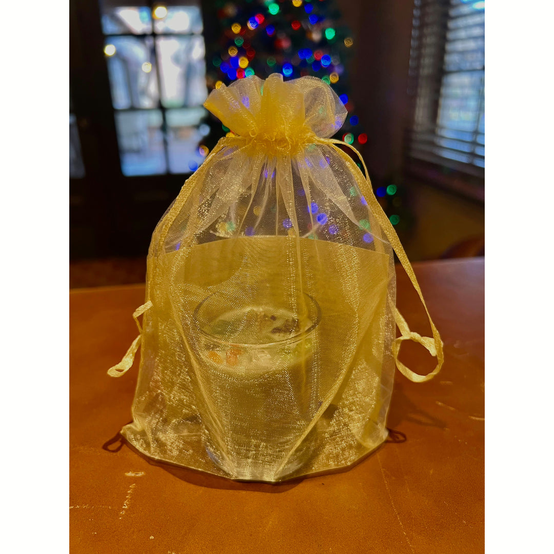 Our Votives (Sold in sets of 3 only) will arrive in a Gold Organza bag with a brief history of the Bayberry tradition and manifestation for abundance for the coming New Year.